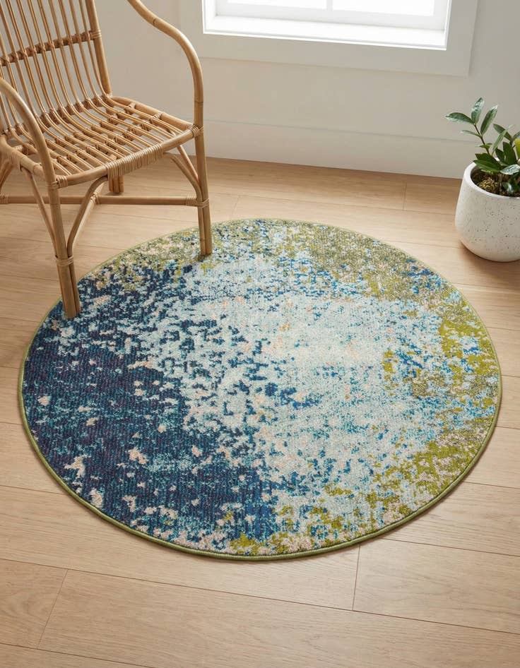 Detail image of 3' 3 x 3' 3 Washable Hyacinth Round Rug