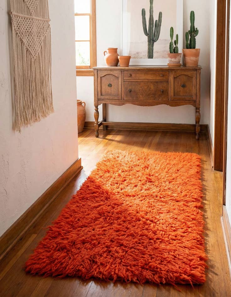 Detail image of 2' 2 x 4' 6 Hand Knotted Moroccan Wool Runner Rug