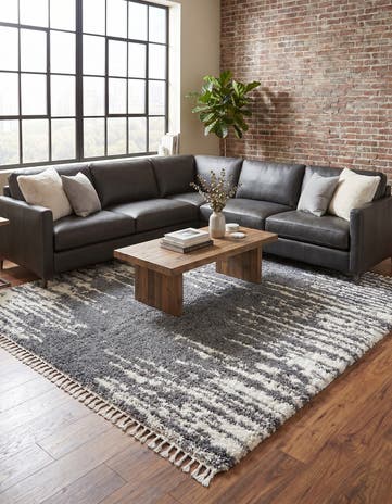Gray Serenity Shag Square Rug