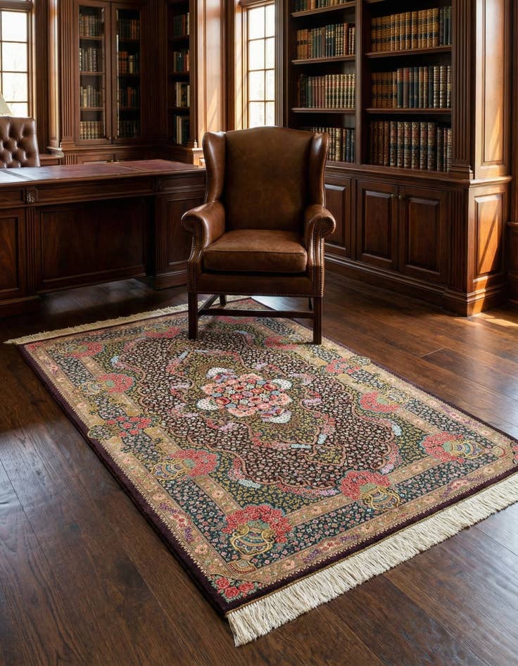 Detail image of 3' 3 x 5' 1 Ghom Silk Rug