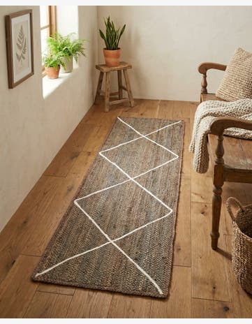 Gray Handmade Braided Jute Runner Rug