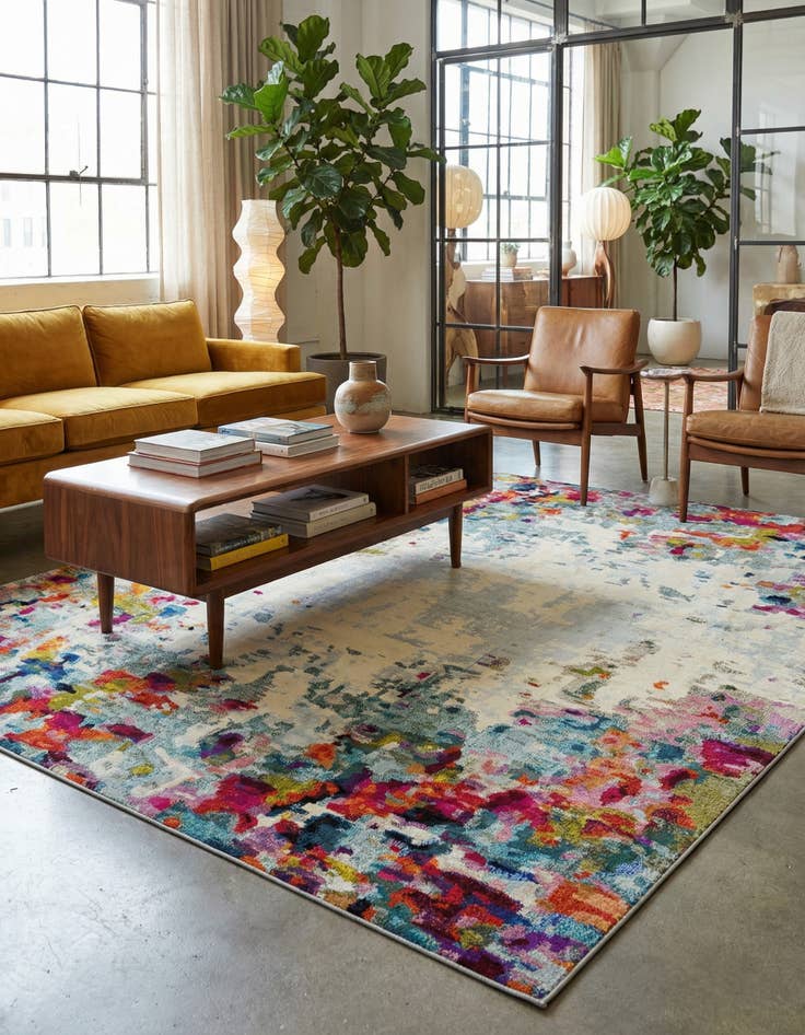 Detail image of 9' 10 x 13' Washable Theia Rug