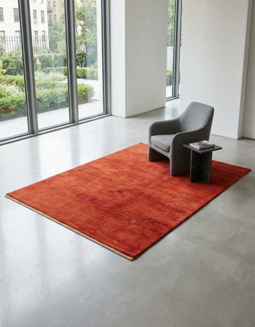 5' 1 x 6' 5 Hand Knotted Gabbeh Shouli Persian Wool Rug