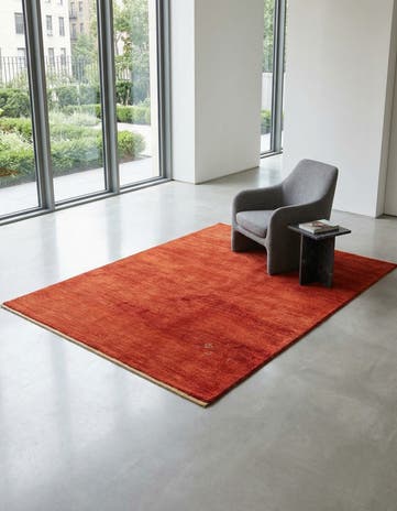5' 1 x 6' 5 Hand Knotted Gabbeh Shouli Persian Wool Rug