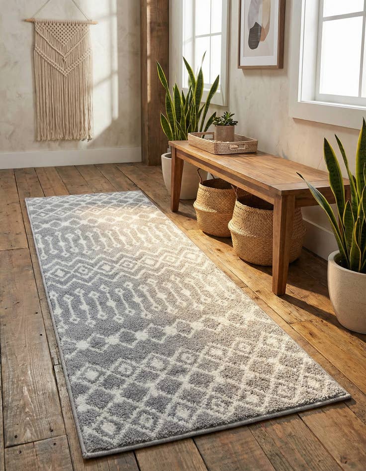 Detail image of 2' x 5' 3 Moroccan Trellis Runner Rug