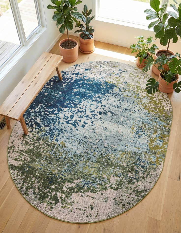 Detail image of 8' x 10' Washable Hyacinth Oval Rug