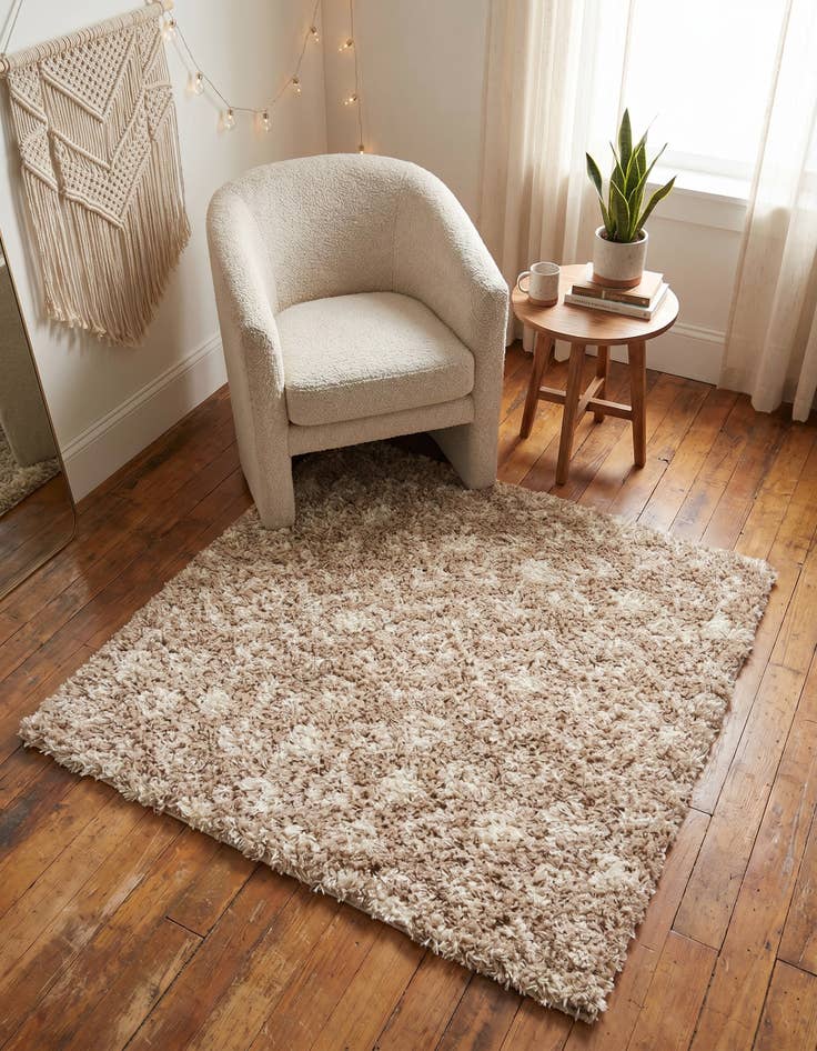 Detail image of 3' x 3' Moroccan Trellis Shag Square Rug