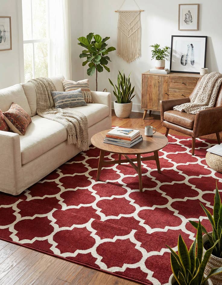 Detail image of 7' 10 x 7' 10 Lattice Square Rug