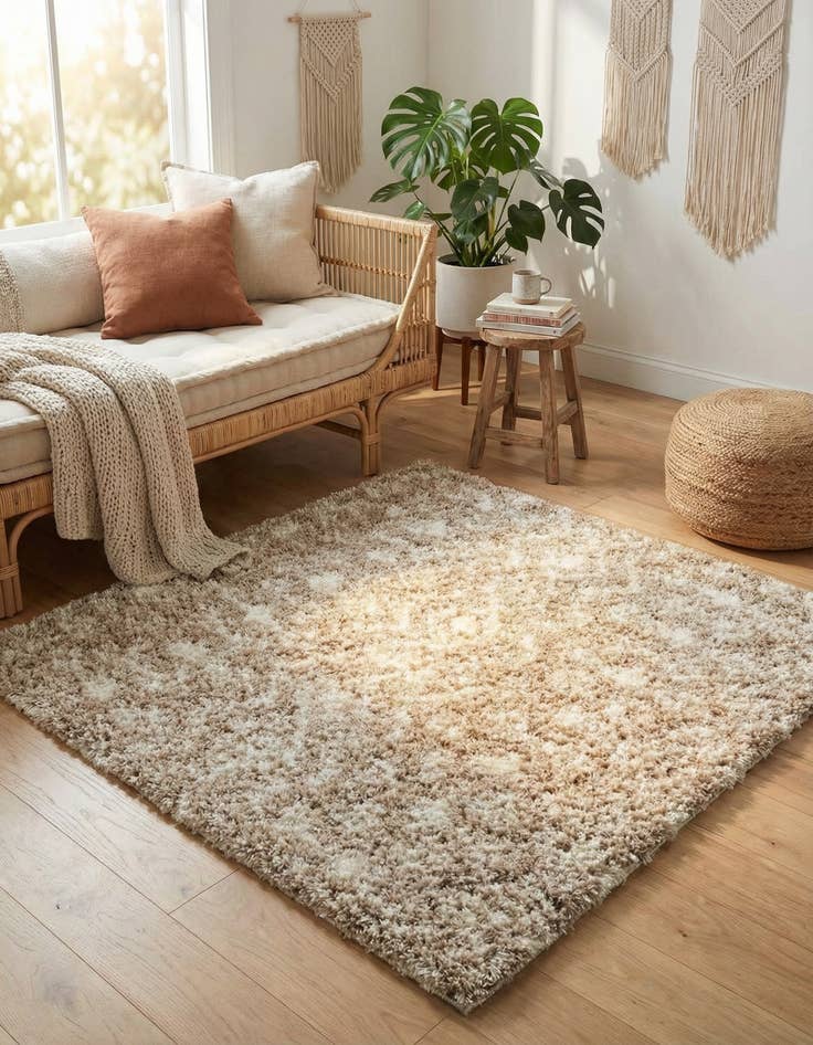 Detail image of  4' x 4' Moroccan Trellis Shag Square Rug