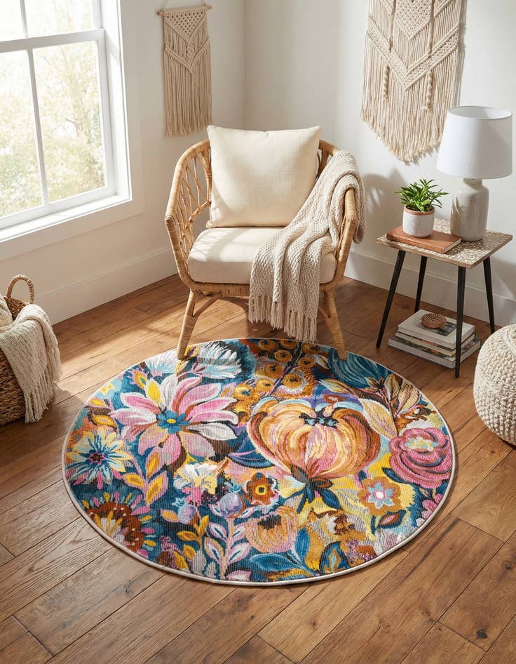 Detail image of  3' 3 x 3' 3 Blossom Round Rug