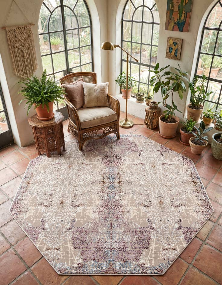 Detail image of 5' 3 x 5' 3 Deepa Octagon Rug