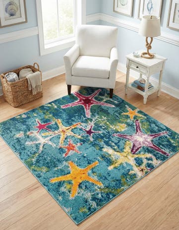 5' 3 x 5' 3 Washable Capri Square Rug