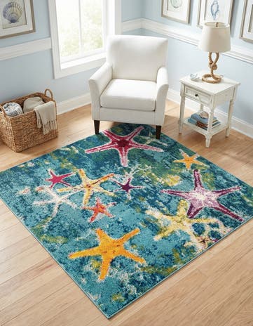 5' 3 x 5' 3 Washable Capri Square Rug