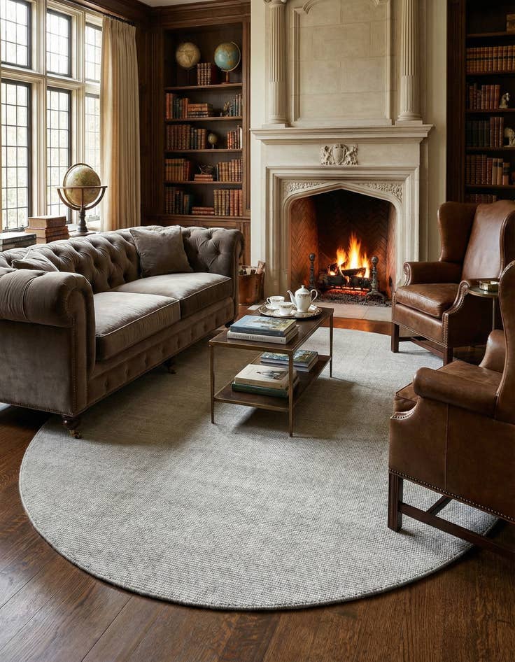 Detail image of 7' 10 x 10'  Hand Woven Jill Zarin English Manor Wool Oval Rug