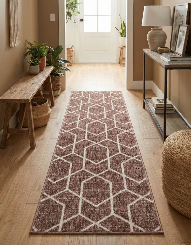 Detail image of 2' x 6' Eco Trellis Runner Rug