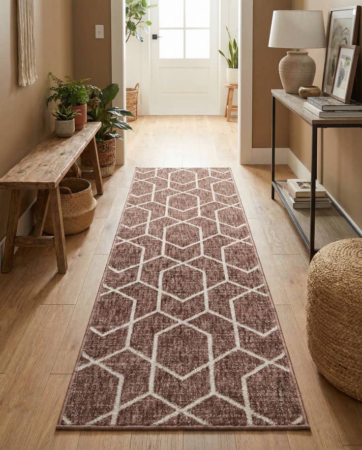 Detail image of 2' x 6' Eco Trellis Runner Rug