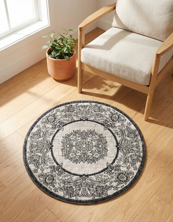 Detail image of 3' 3 x 3' 3 Eco Traditional Round Rug