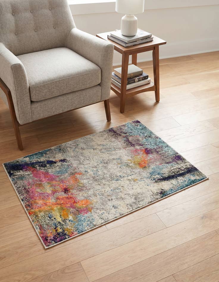 Detail image of 3' 3 x 5' 3 Washable Spectrum Rug