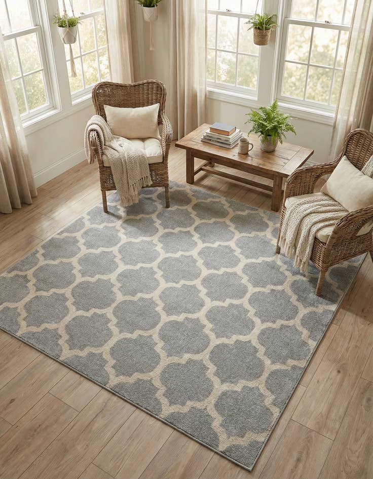 Detail image of 6' x 6' Lattice Square Rug