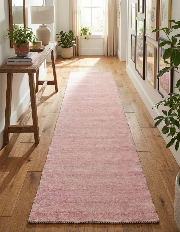 Detail image of 2' 7 x 9' 10 Hand Knotted Solid Gabbeh Wool Runner Rug