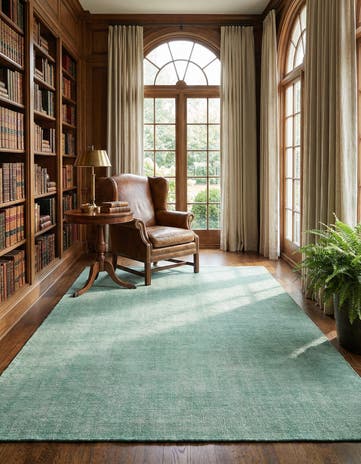 Green Hand Woven Jill Zarin English Manor Farmhouse Wool Rug