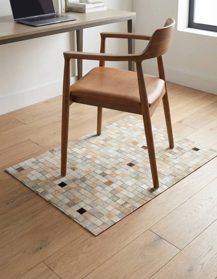 Detail image of 2' x 3' Cowhide Leather Rug