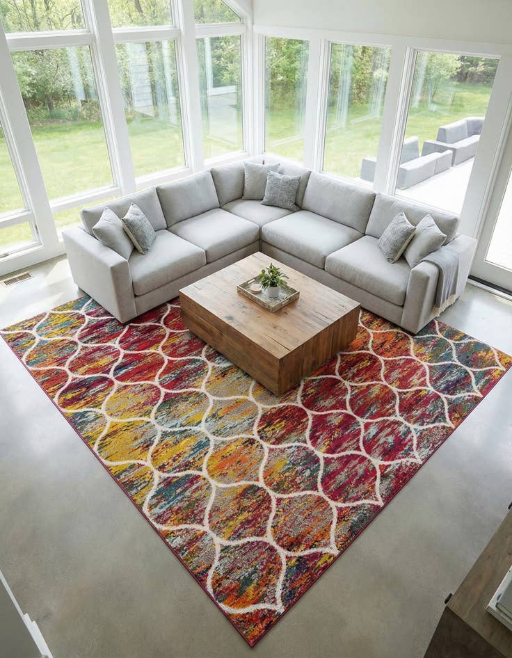 Detail image of 10' x 10' Trellis Frieze Square Rug