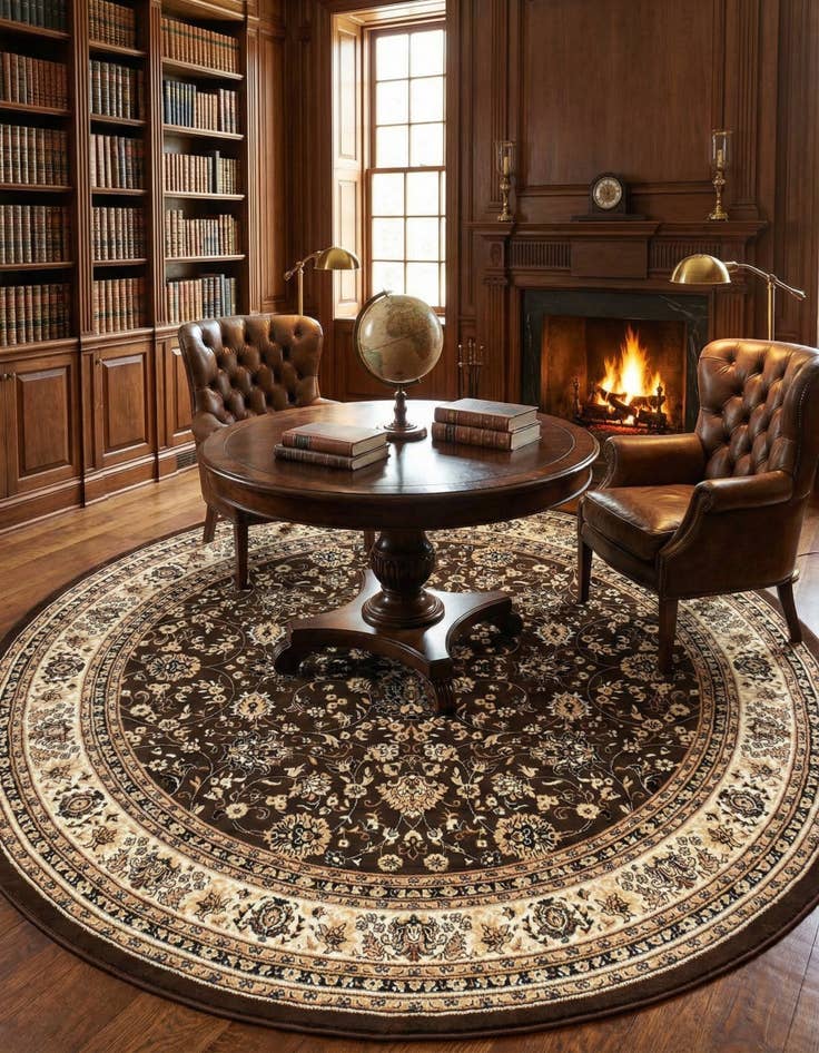 Detail image of 10' x 10' Kashan Design Round Rug