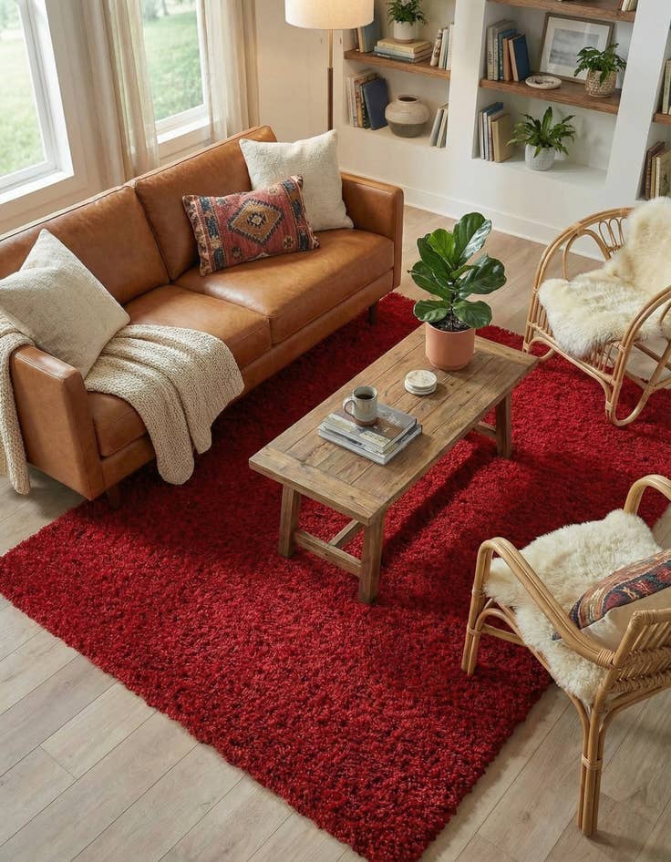 Detail image of 6' x 9' Solid Shag Rug