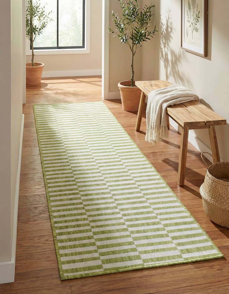 Detail image of 2' x 6' Washable Ribbon Indoor / Outdoor Runner Rug