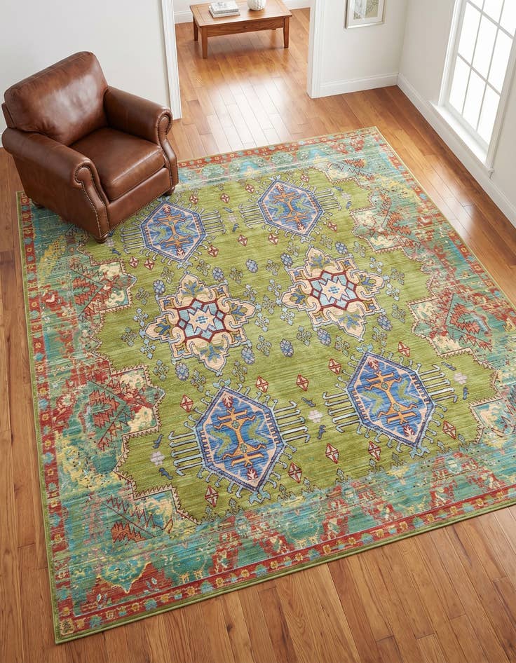 Detail image of 8' x 8' Aqua Square Rug