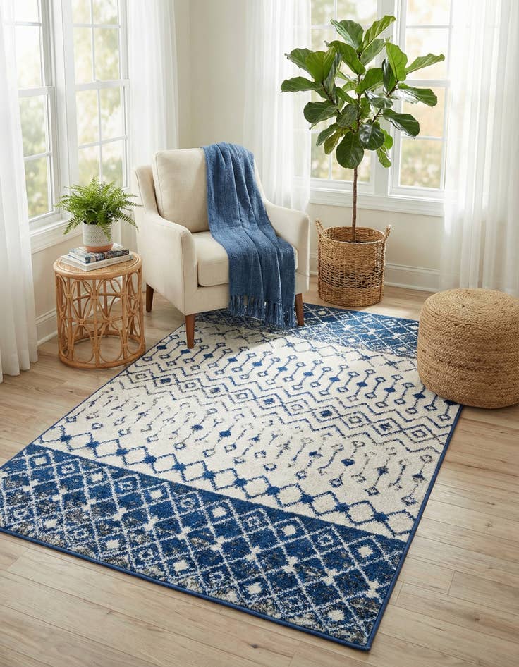Detail image of 4' x 6' Moroccan Trellis Rug
