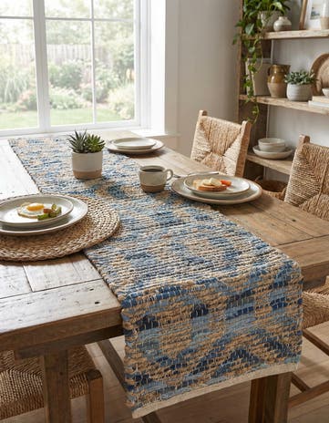 1' 2 x 4' 1 Hand Woven Chindi Jute Table Runner Rug