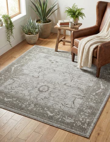 Light Gray Miranda Square Rug