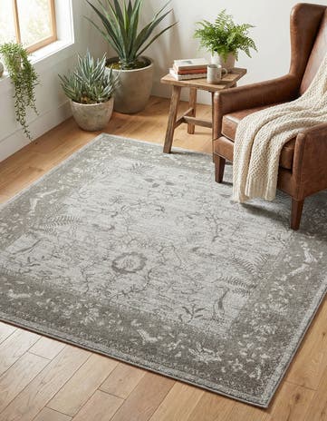 Light Gray Vista Square Rug