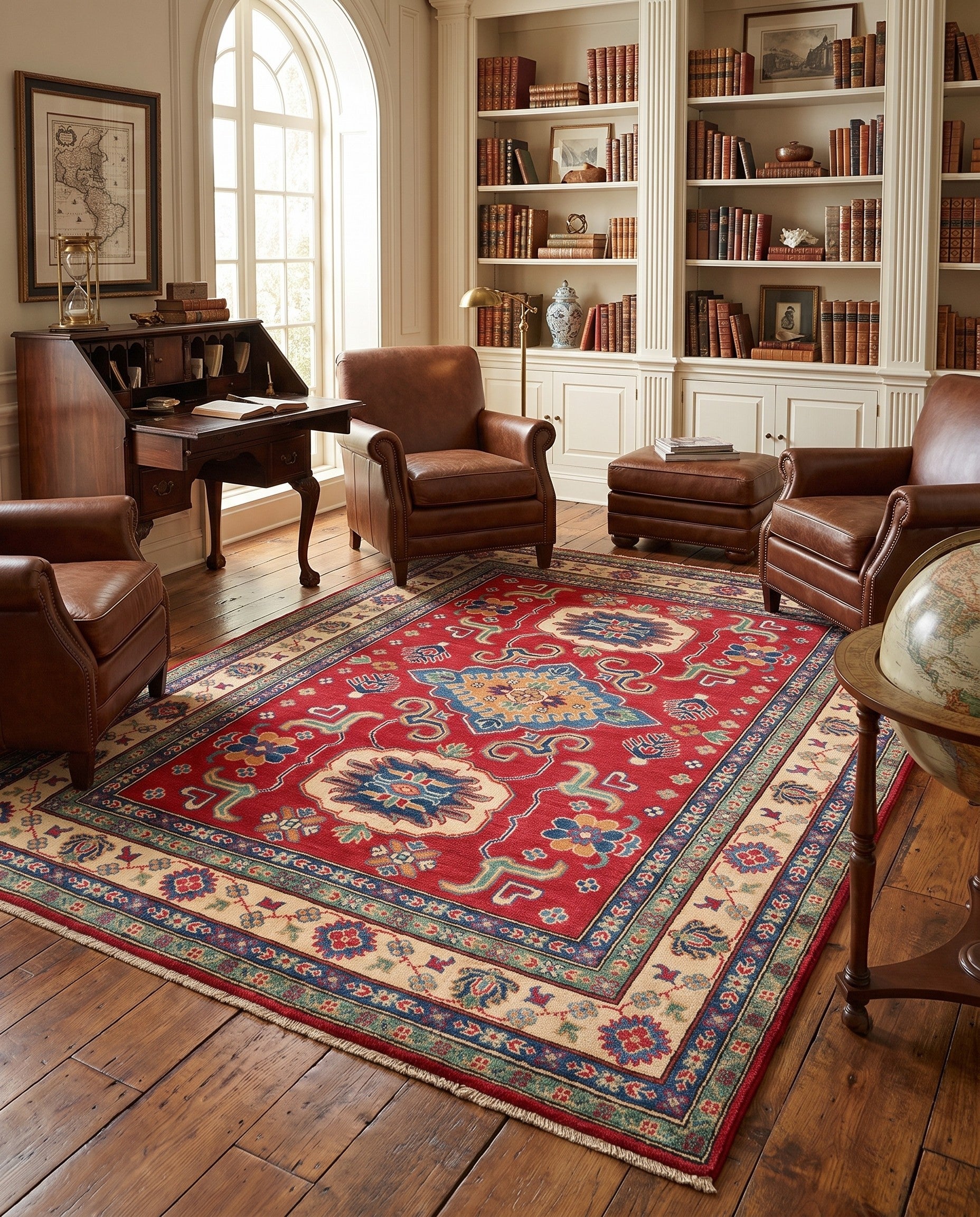 Detail image 3 of 10: 4' 11 x 6' 7 Hand Knotted Kazak Rug