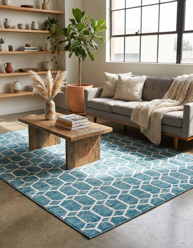 Detail image of 9' x 12' 2 Lattice Trellis Rug