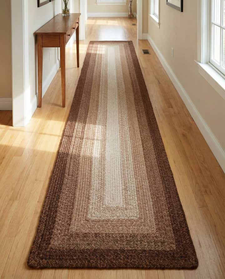2' 7 x 12' Handmade Hand Braided Wool Runner Rug