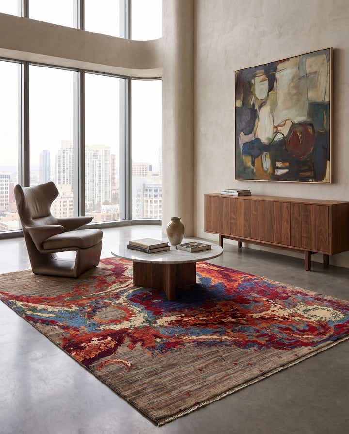 155cm x 205cm anudado a mano Modern Ziegler Alfombra