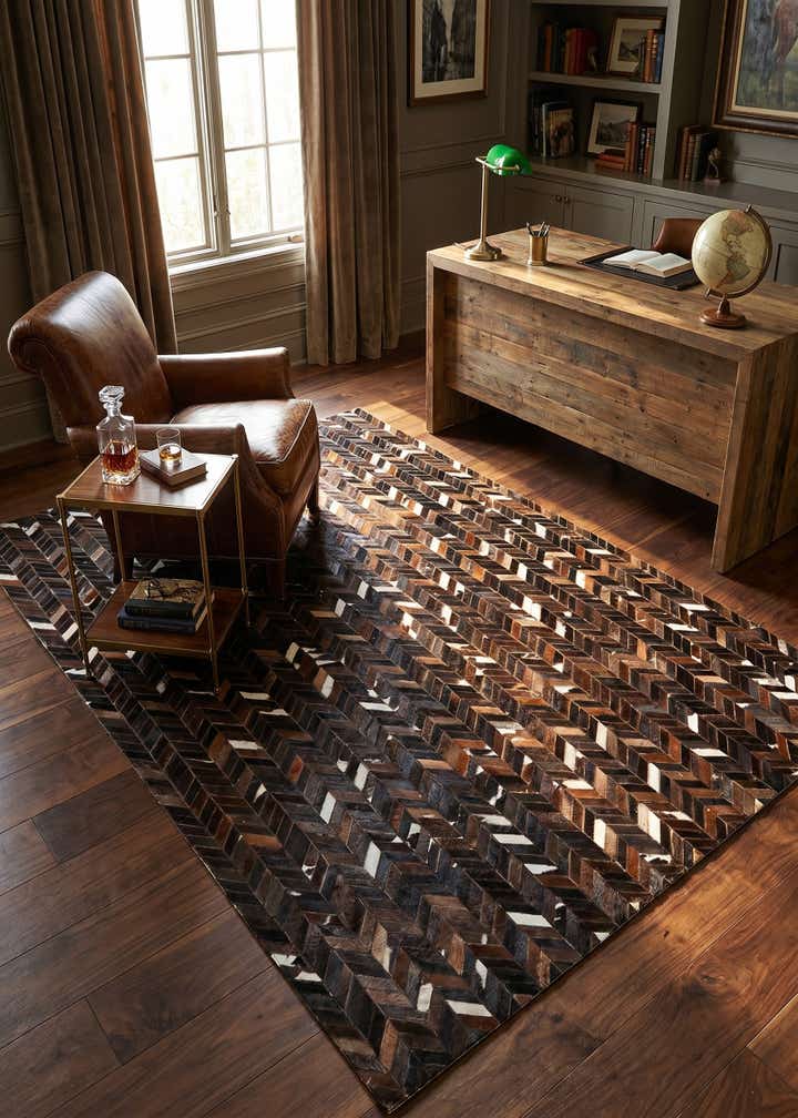 5' x 8' Cowhide Stocks Rug