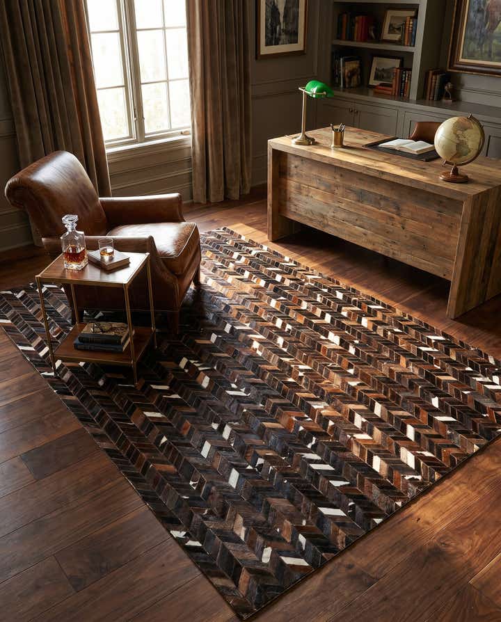 5' x 8' Cowhide Stocks Rug