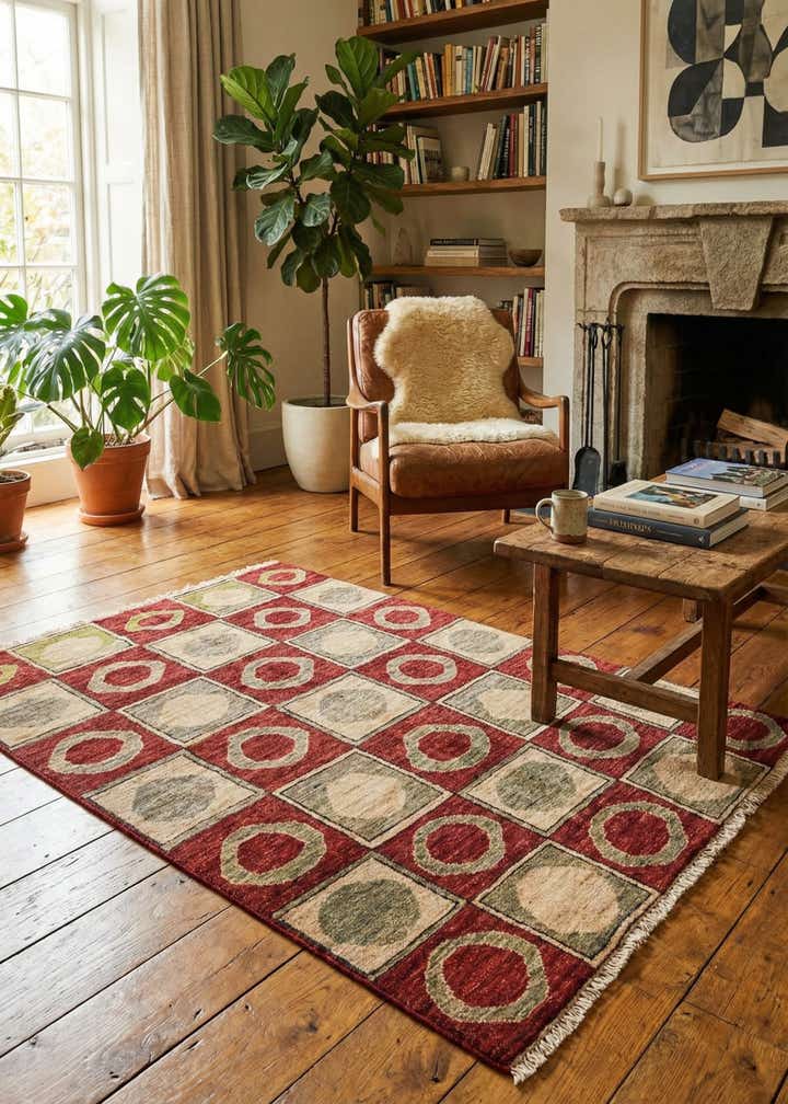3' 9 x 5' 6 Hand Knotted Modern Ziegler Rug