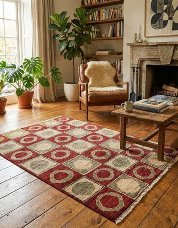 3' 9 x 5' 6 Hand Knotted Modern Ziegler Rug