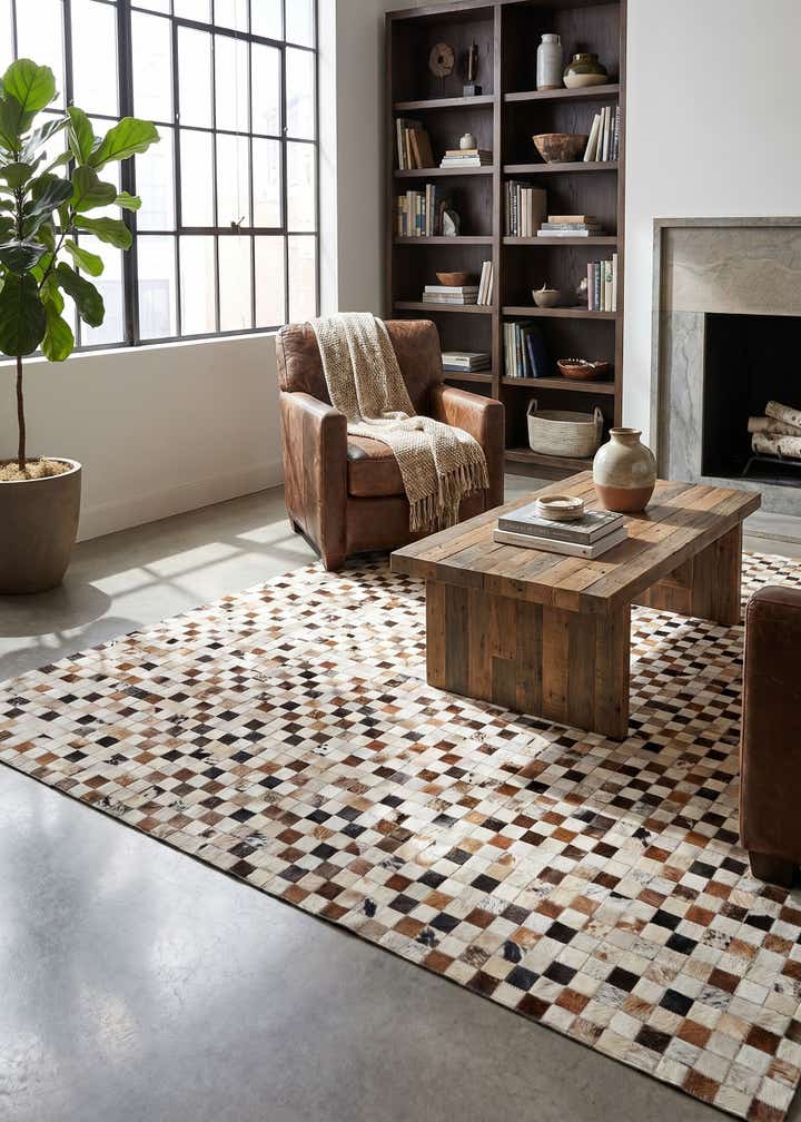 5' x 7' 11 Cowhide Stocks Rug