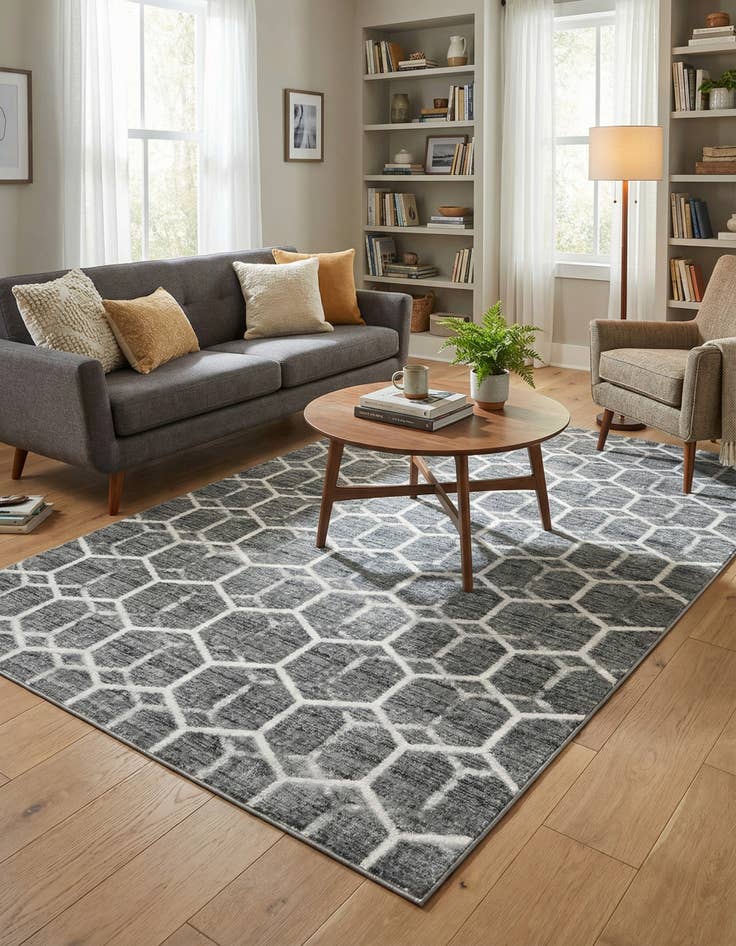 Detail image of 5' x 8' Lattice Trellis Rug