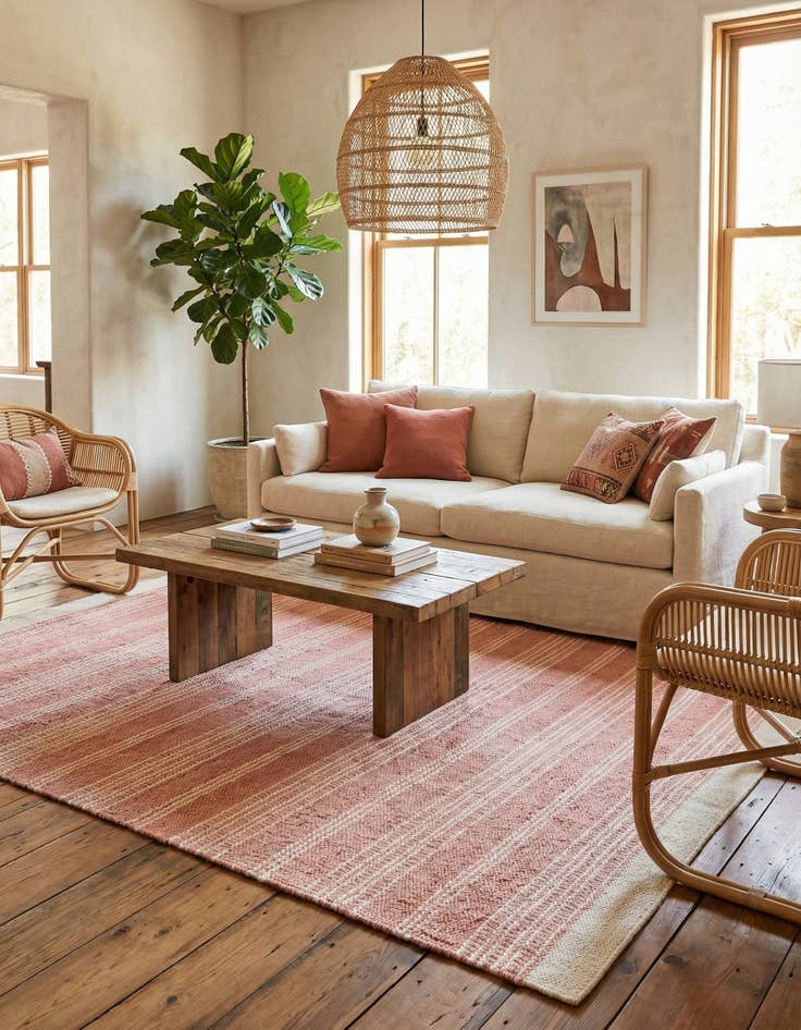 Detail image of 5' 1 x 8' Hand Woven Lariat Rug