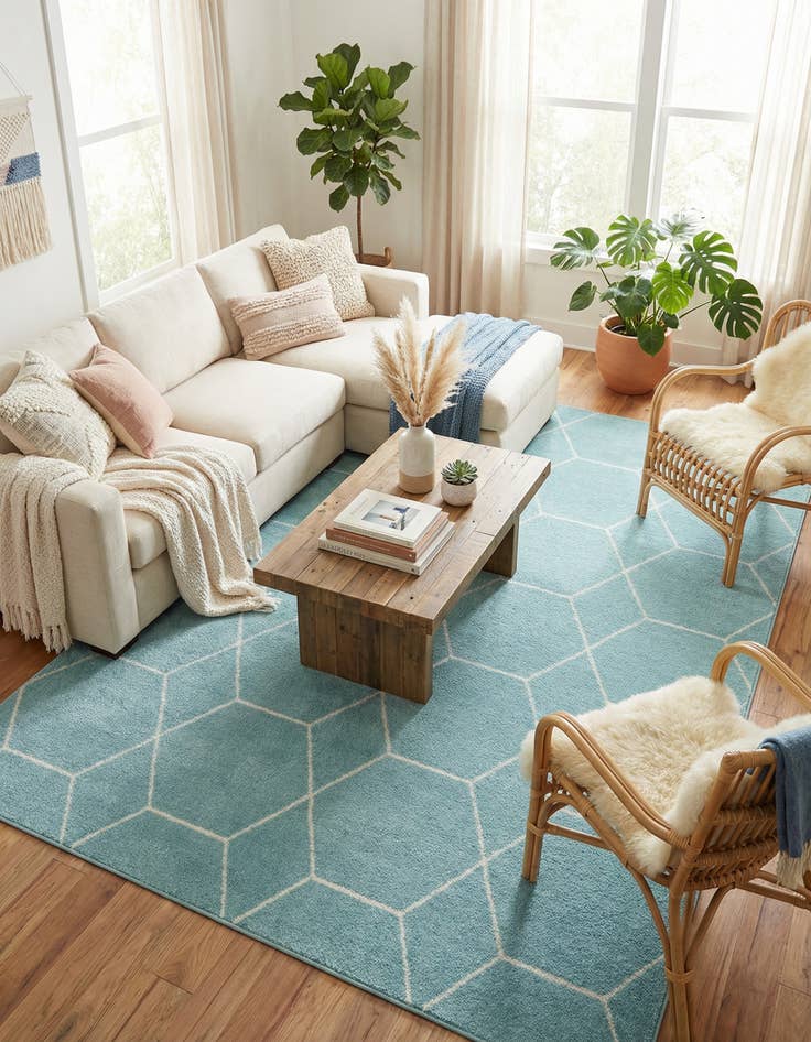 Detail image of 9' x 12' Trellis Frieze Rug