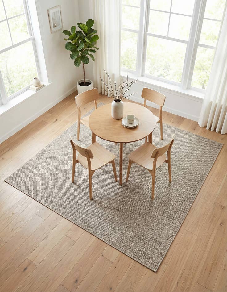 Detail image of 6' 1 x 6' 1  Washable Solid Indoor / Outdoor Square Rug