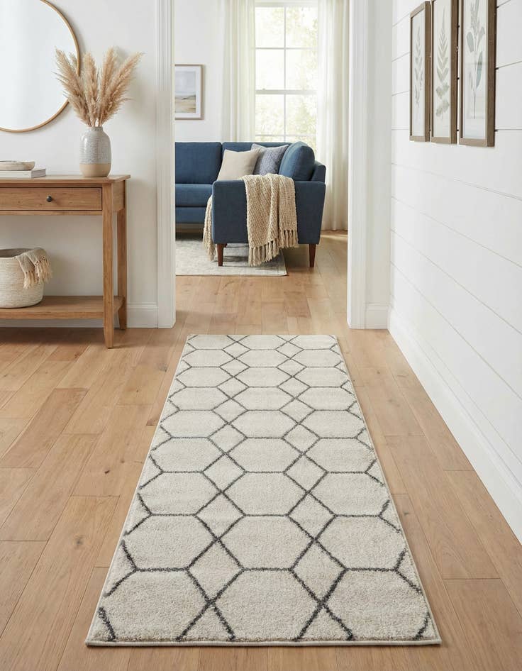 Detail image of 2' x 6' Lattice Frieze Runner Rug