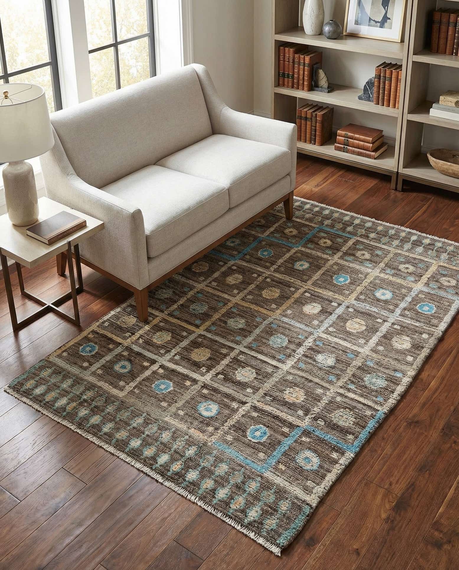 4' 1 x 6' 1 Hand Knotted Modern Ziegler Wool Rug